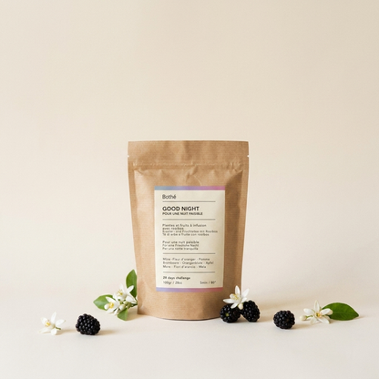 Sachet GOOD NIGHT Bothé, infusion de rooibos, mûre et fleur d’oranger